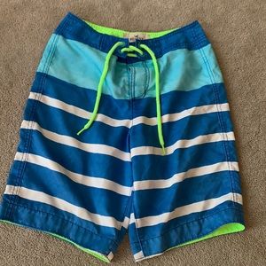 Horizontal striped bathing suit
